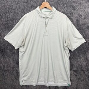 Johnnie-O Featherweight Performance Polo Shirt Golf Green White AOP Mens Size XL